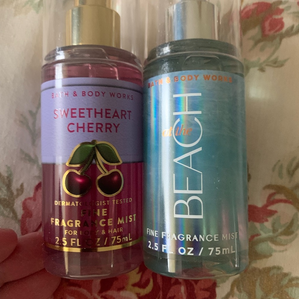 Bath & Body Works Sweetheart Cherry Fine Fragrance Mist and At the Beach